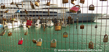 Love lock fence, Wynyard Quarter, Auckland