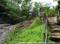 Concrete steps down to the rocks