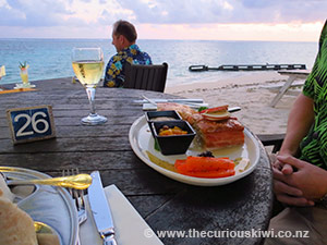 Dinner on the sand at Vaima Restaurant